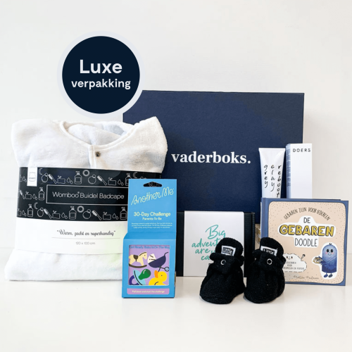 Zachte landing met luxe verpakking kraamcadeau vader